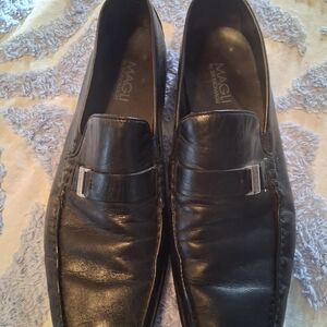 Black Leather Men's Loafers